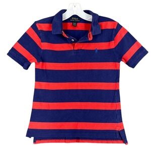 Polo Ralph Lauren Boys Rugby Shirt Medium 10-12‎ Short Sleeve Preppy Club School